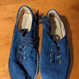 Vionic - Sandy VS295, Blue Suede, Espadrille,  Casual, Tan Stitching, Size 8.5